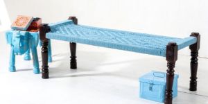 Cotton Rope Wooden Bench