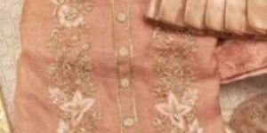 Jute Shimmer Fabric Kurta with Dabka and Resham Work