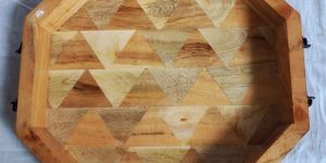 12X12X2 Natural Finish Designer Wooden Tray