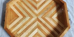 17X17X2 Hexagon Wooden Serving Tray