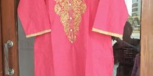 Leadies Cotton Kurti with Front & Back Embroidery Work.