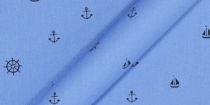 Blue Anchor Casual Style Shirt Fabric