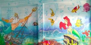 Play School Cartoon Wall Painting
