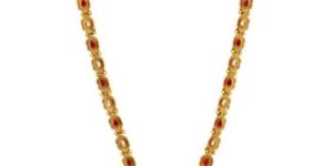 CNB31000 Matt Gold Finish Antique Long Necklace Set