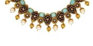 CNB34634 Rajwadi Finish Antique Necklace Set