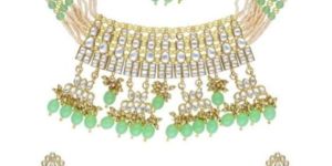CNB34892 Gold Finish Kundan Necklace Set