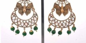 Matt Gold Finish Antique Long Earrings
