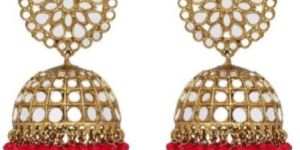 Mehendi Finish Antique Jhumka Earrings