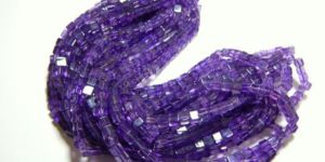 Amethyst Cube Box Shape Smooth Beads