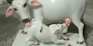 Marble Cow Calf Statue