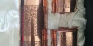 Brass Bottle Glass Set