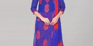 Chanderi Embroidered Unstitched Salwar Suit