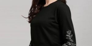 Cotton Fleece Blend Embroidered Sweatshirt