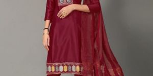 Embroidery Silk Unstitched Salwar Suit