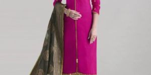 Khadi Cotton Embroidered Unstitched Salwar Suit