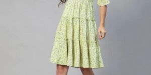 Lime Yellow Frilled Dress