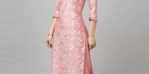 Muslin Slub Foil Printed Kurti