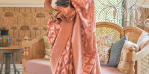 Salmon Handloom Silk Saree