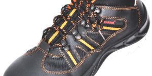 Executive Sporty Lace-up Black Leather Safety Shoes