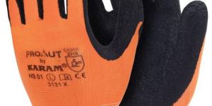 Orange Liner with Black Crinkle Latex Gloves