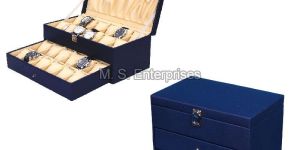 24WCH05BLUCRM Watch Box Organizer for 24 Watch Slots