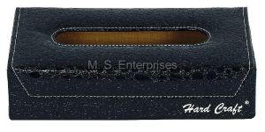 TB02CROCOBL Leather Tissue Box Organizer