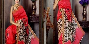 Digital Print Linen Saree