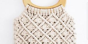 Bamboo Handle Macrame Bag