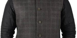 Woolen Tweed Fabrics Nehru Jacket