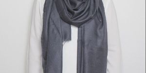 Grey Colored Handwoven Pashmina Stole