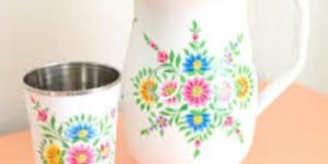 Steel Hand Painting Glass Set