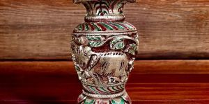 Hand Carved Wooden Flower Vase