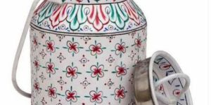Hand Painted Steel Milk Bucket