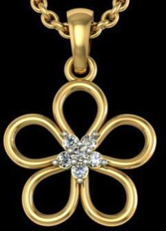 Swarovski Crystal Flower Shape Diamond Pendant