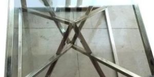 Stainless Steel Glass Top Table