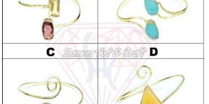 Gold Plated Stylish Antique Shape And Color Bangle Bracelet