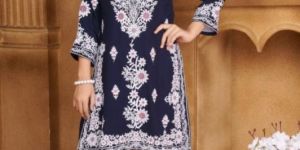 Black Embroidery Kurti Set