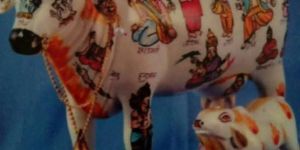 8 Inch Fiber Kamdhenu Cow Statue