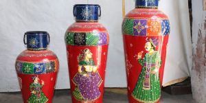 Hand Painted Iron Flower Pot