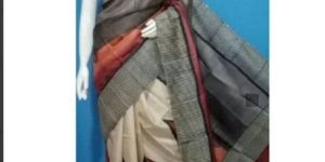 Block Printed Tussar Saree