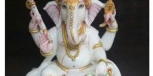 18 Inch Marble Ganesh Statue