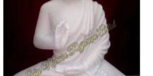 27 Inch Marble Buddha Statue