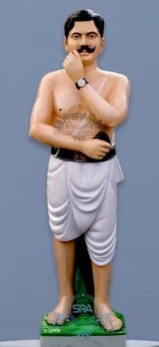 Painted Marble Chandrashekhar Azad Statue
