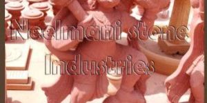 Red Stone Hanuman Ji Statue