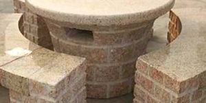 Teak Yellow Stone Garden Table Set