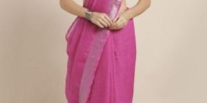 Pink Munga Silk Saree