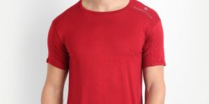Bamboo Fabric Maroon T-shirt For Men