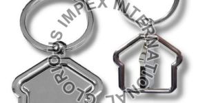 Home Shape Rotating Metal Keychain