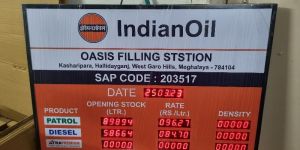 IOCL Petrol Pump Stock Display Board