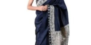 Black Madhubani Saree